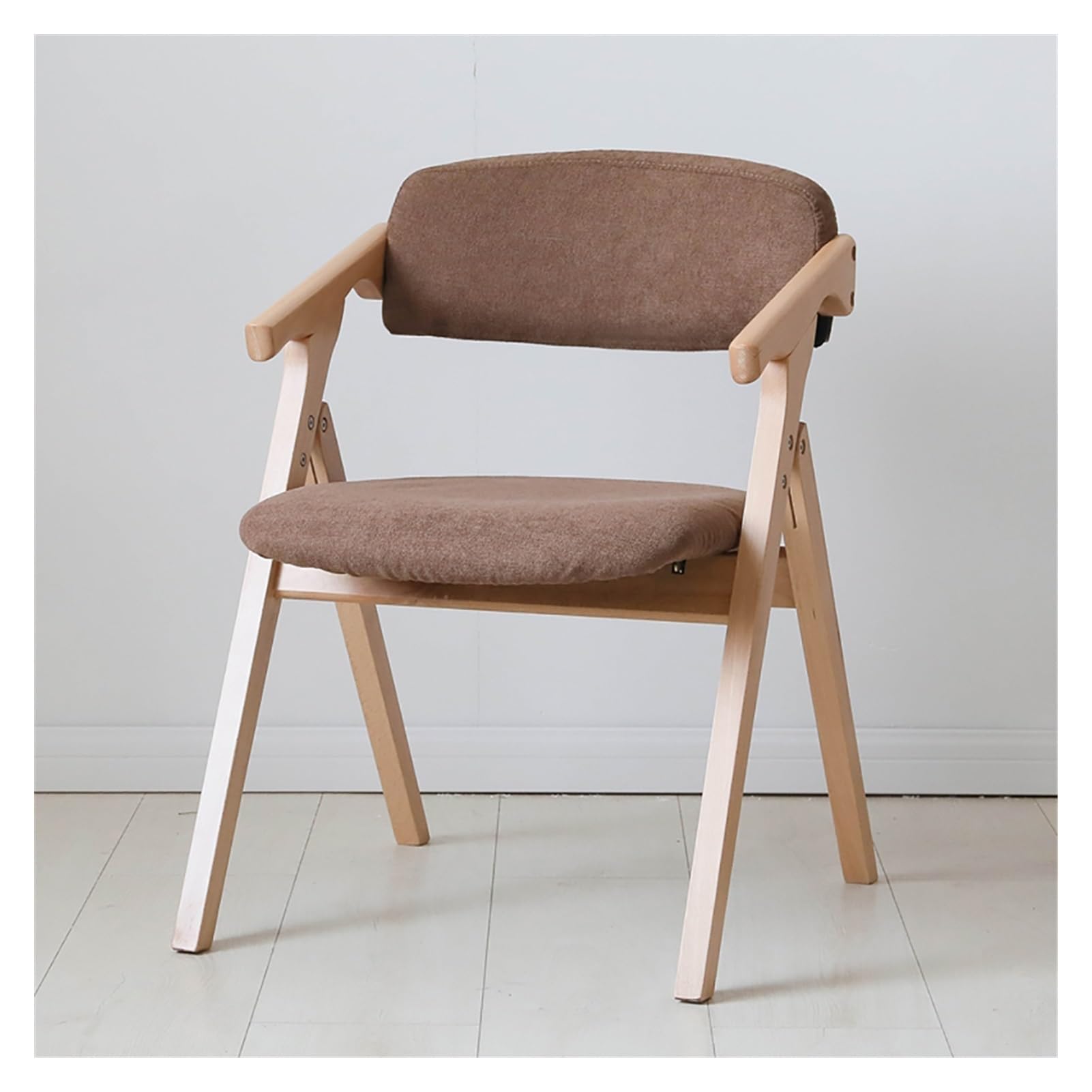 Sillas de Comedor Plegables tapizadas con Asiento y reposabrazos Acolchados, sillas auxiliares apilables para Cocina y Sala de Estar, Juego de 1