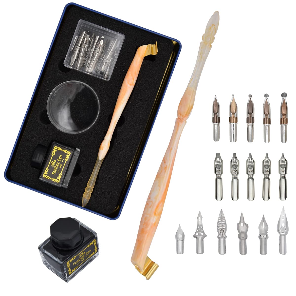 Buy SIPLIV Calligraphy Oblique Dip Pen Holder Set, Removable Nib Pen