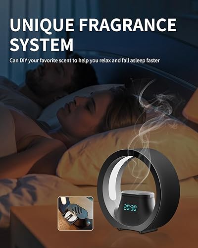 Miniatura 4 de HAMMUS Máquina de ruido blanco con control remoto inalámbrico, 20 sonidos relajantes y reproducción Bluetooth, con sistema único perfumado y luz