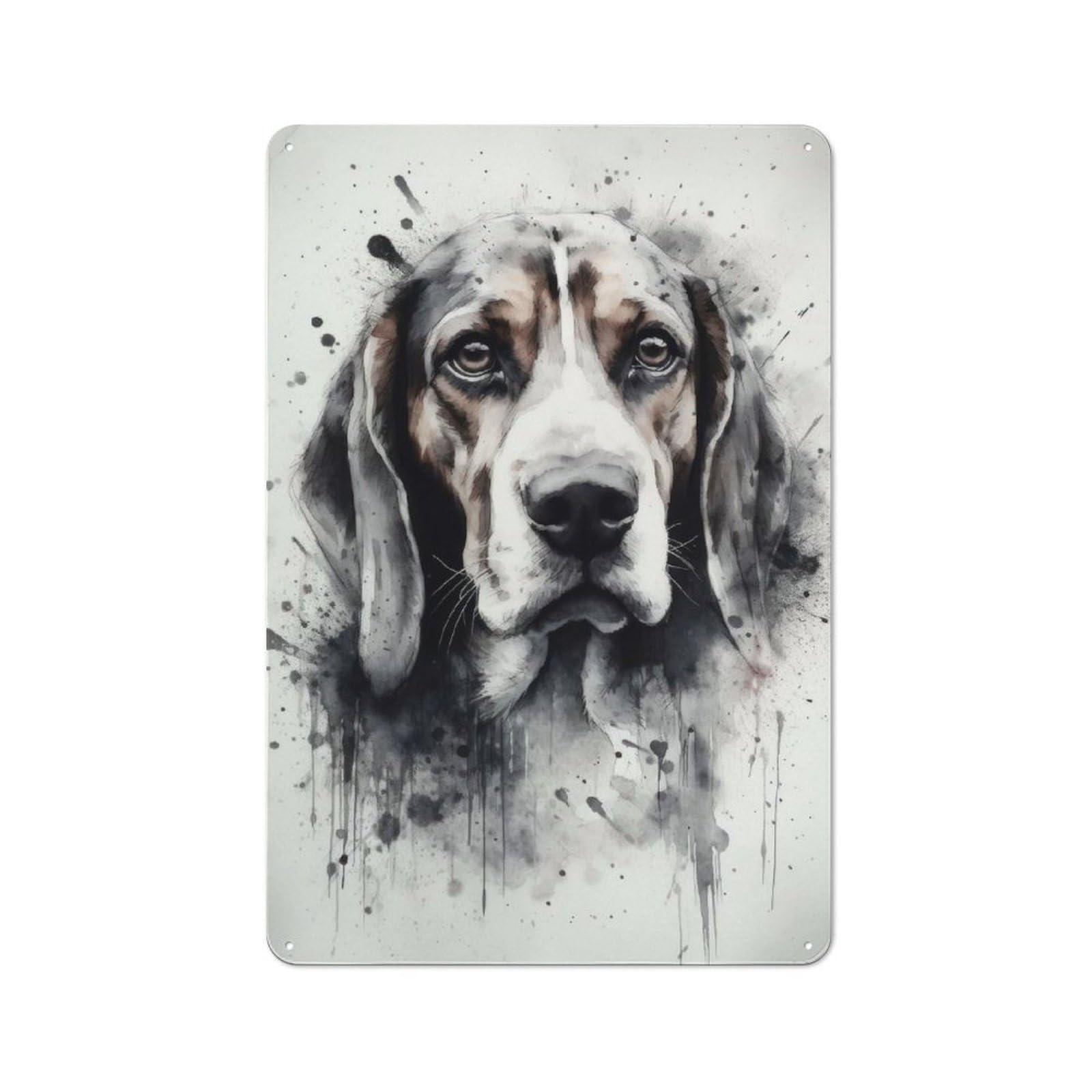 Junmoney Beagle Dog Puppy Love For Café Or Restaurant, Vintage Metal Sign 30X20cm, For Vintage Wall Decor Fans, For Cafés, Pubs And Restaurants