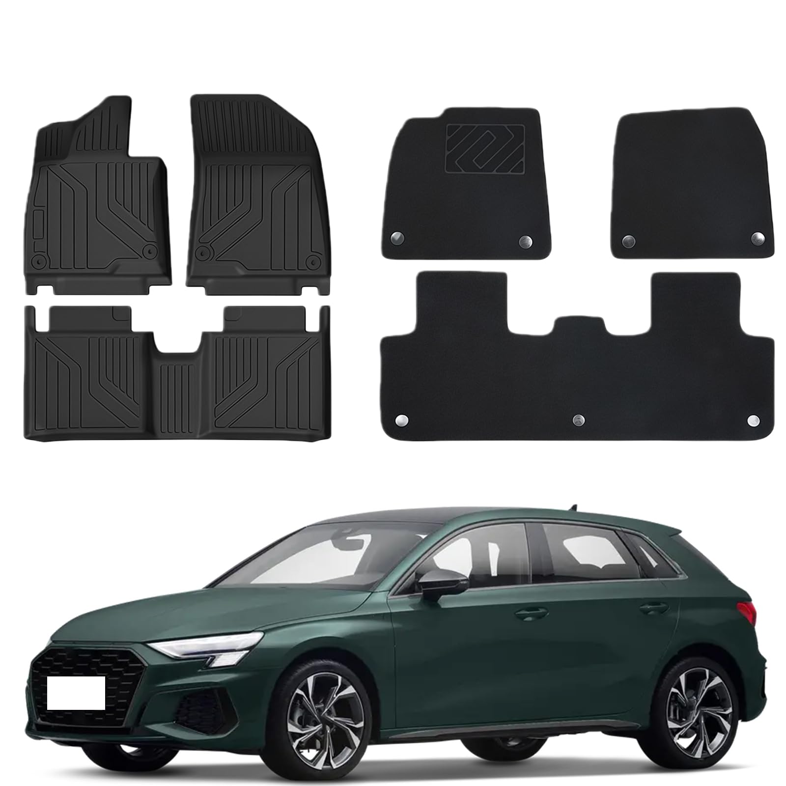High-end TPE All-Weather Floor Mats for Audi A3 Sportback Hatchback 2021-2022-2023-2024-2…