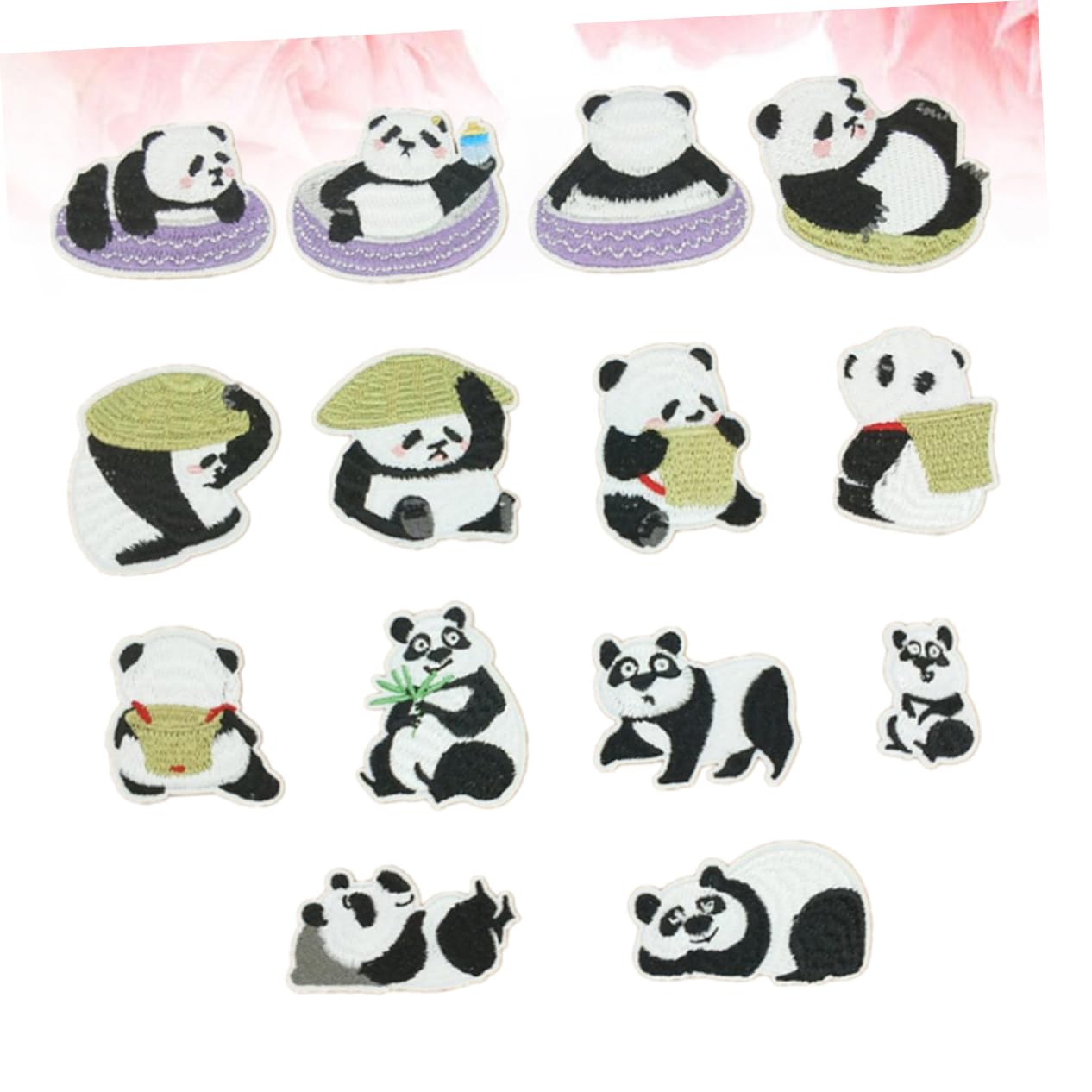 COHEALI 42pezzi Toppe Cartoon Panda Patches Ricamati Termoadesivi Per Giubbotti Jeans Borse e Decorazioni Artistiche Per Progetti Fai Te e Riparazioni Di Abbigliamento