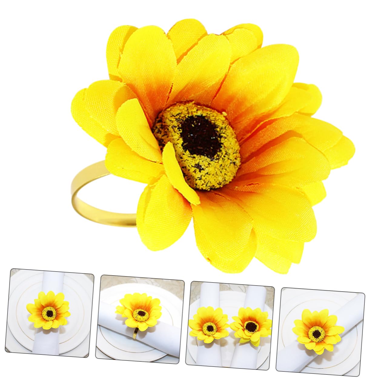 Alipis 5 Set Portatovagliolo Portatovaglioli Girasole Porta Tovagliolo Da Pranzo Moderno Porta Portatovaglioli Anelli Da Tovagliolo Da Tavolo Plastica Yellow 4 Pezzi*5