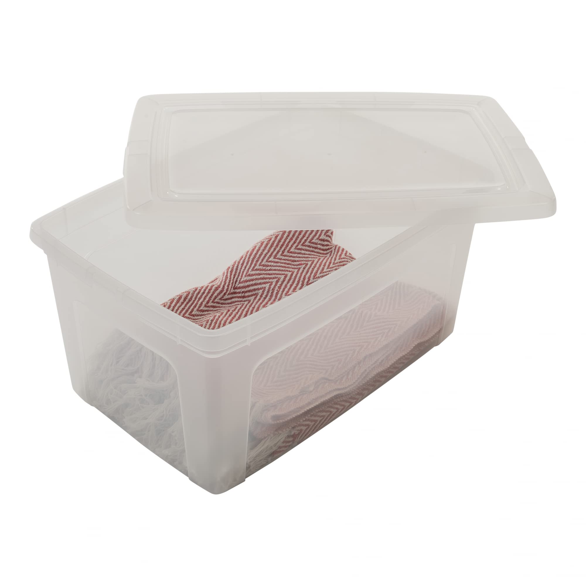 アイリスオーヤマ(IRIS OHYAMA) Caja/Set de 5 cajas de almacenaje, 50 L, Apilable, Clips, Dormitorio sala de estar - Modular Clear Box MCB-50 - Transparente