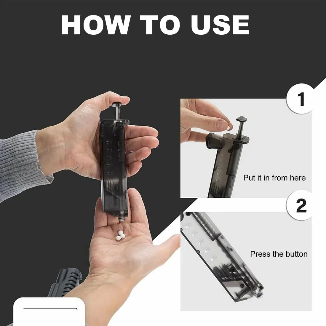 2 Pezzi Speedloader per Softair, Caricatore Rapido per Pistola Airsoft e Pellet da 6mm, Accessorio per Armi Giocattolo, Facile Ricarica per Sessioni di Gioco, Design Pratico