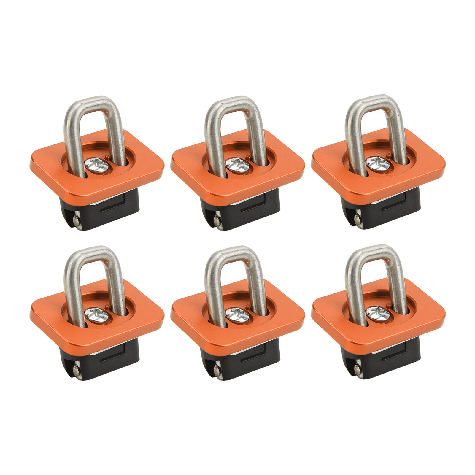 Juego de 6 anclajes de amarre para cama de camión, anillos de de acero inoxidable, repuesto de 1000 libras para 2007-2021 (Naranja)