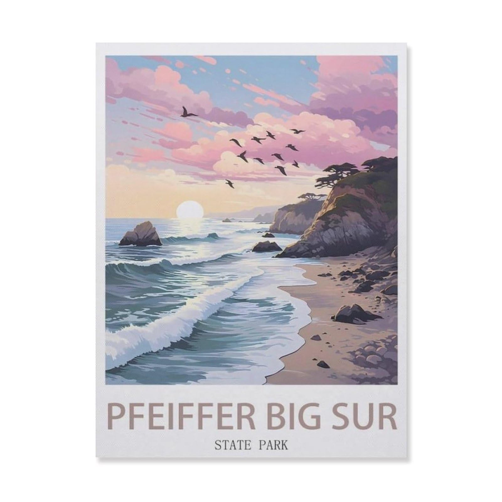 Metal Sign，Pfeiffer Big Sur State Park，Vintage Tin Sign Home Kitchen Bar Cafe Club Cave Wall Decor(15x30cm）6x12 inch-EG3