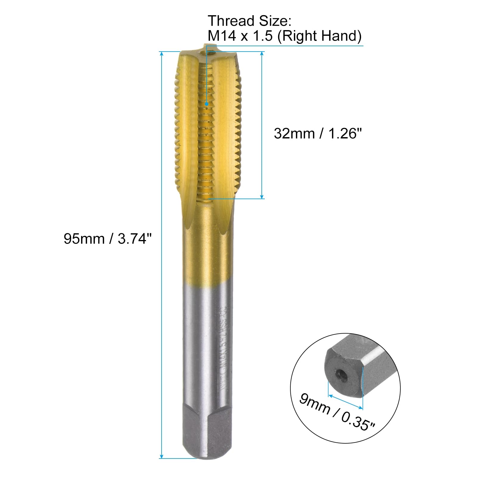 QUARKZMAN Taraud Métrique M6 X 1 H2 120mm Extra Long Flûte Droite Outil