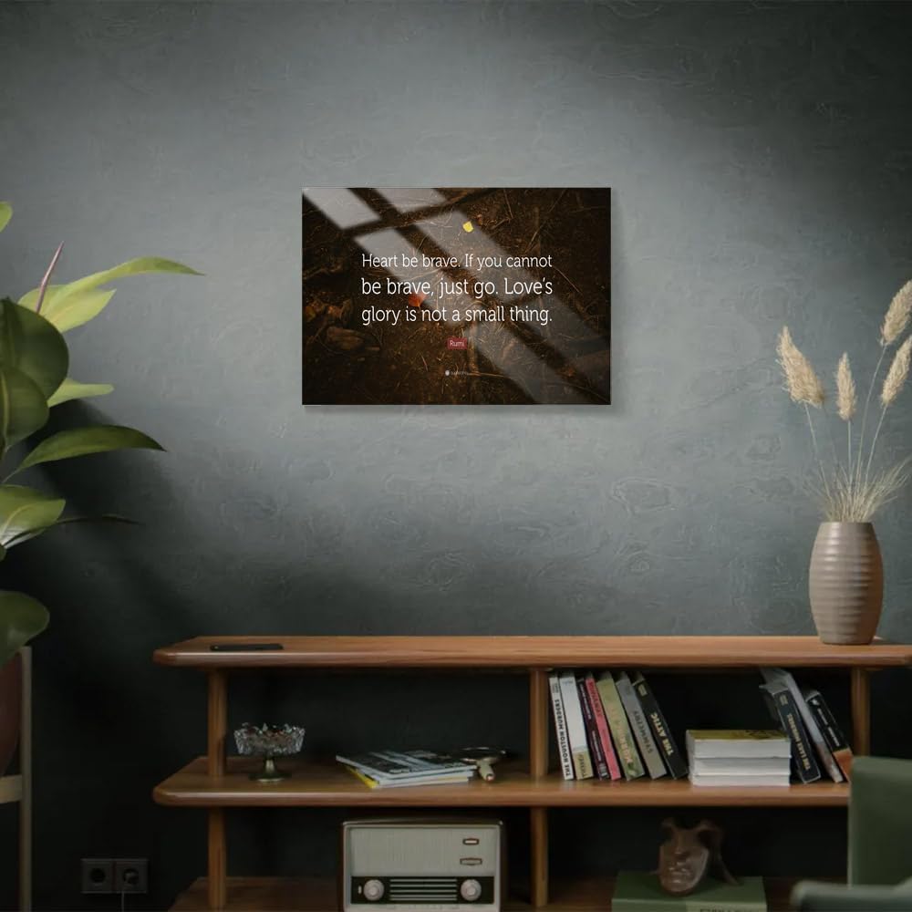 Wall Art | Acrylic Glossy Printed Frame|Home Decor for Living Room, Bedroom, Office, Study, Shelf (14x11inch) - Heart Be Brave