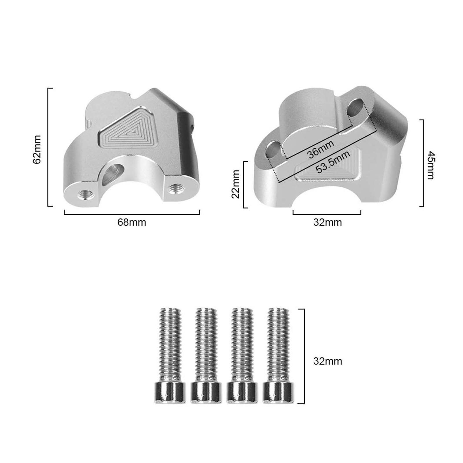 Manubrio Riser Moto Per BMW R1200GS R1250GS Adventure 1200 1250 R1250RS R1200R CNC Accessori Rialzante Argento