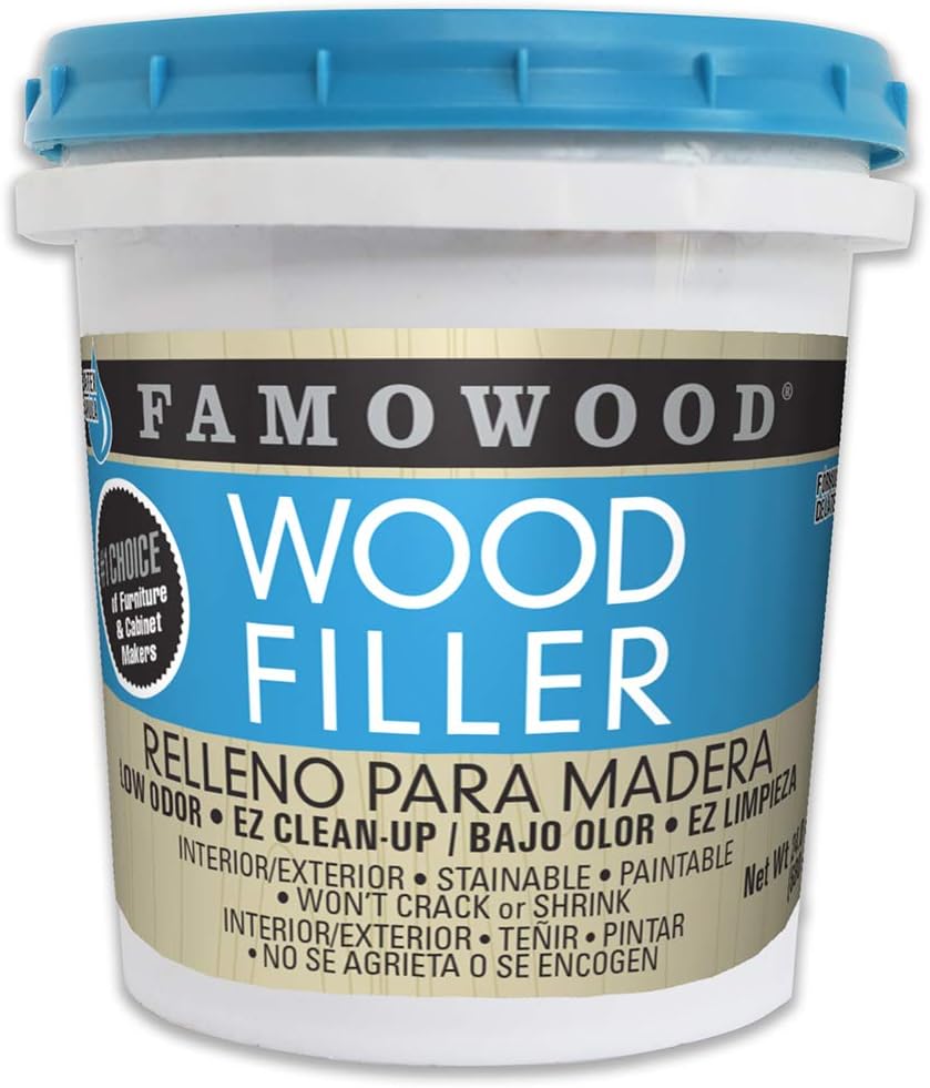 FamoWood 40022126 Latex Wood Filler 1 Pint Colour Natural 576g
