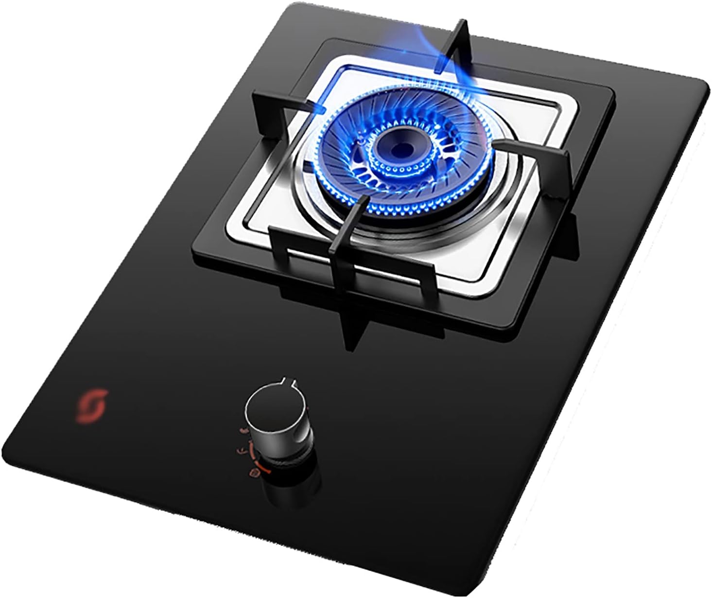 Profession Gas Hob 2 in 1 Home Kitchen Built-in Gas Stove/Table-Top Cooking 5.2KW Triple Ring Burner Anti-scalding Red Spots Thickened Tempered Glass Panel [Energy Class A] (Color : LPG) (Lpg )