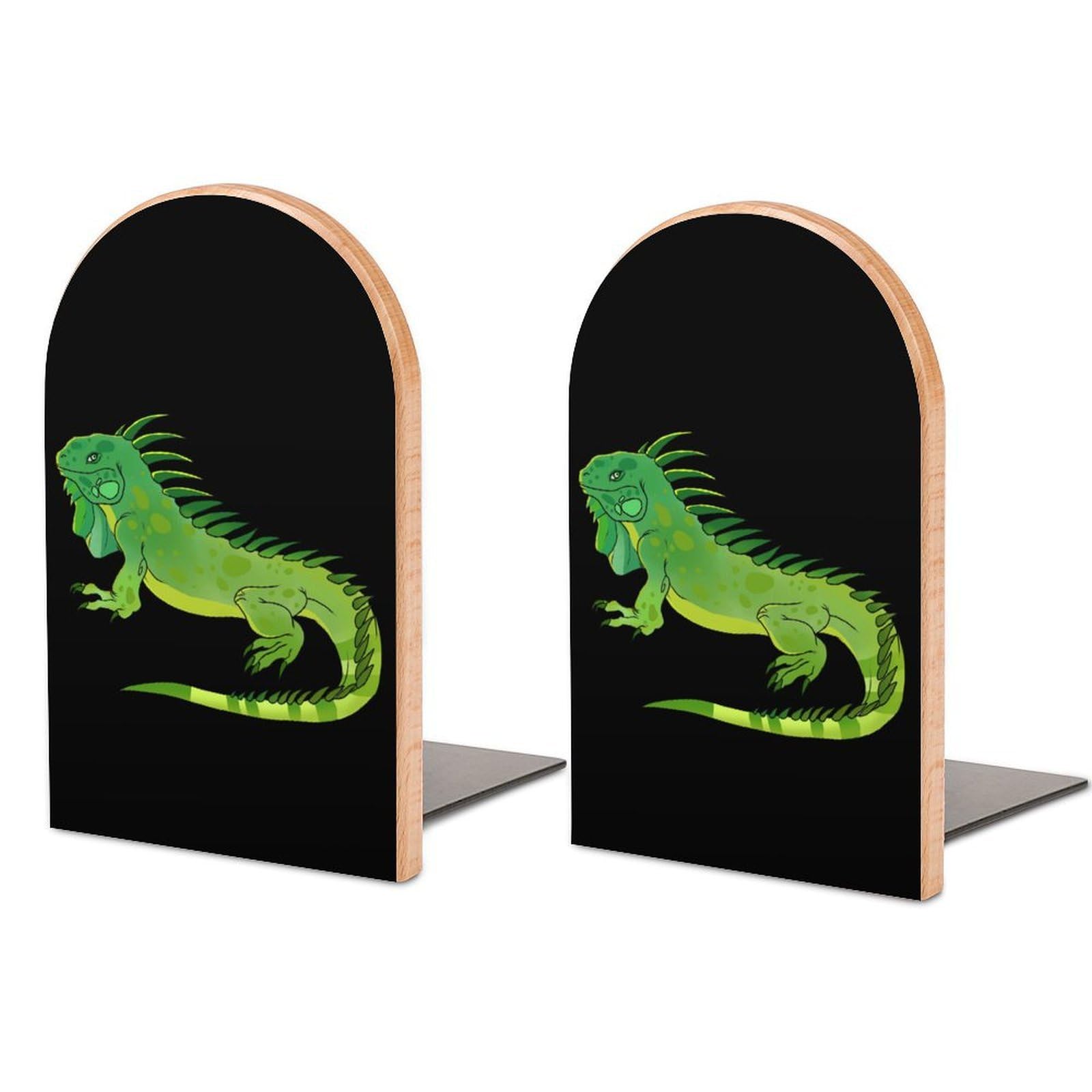 Big Iguana Book Ends for Shelves Bookends Bookshelf Holder Stand Books Stopper Home Office Decor