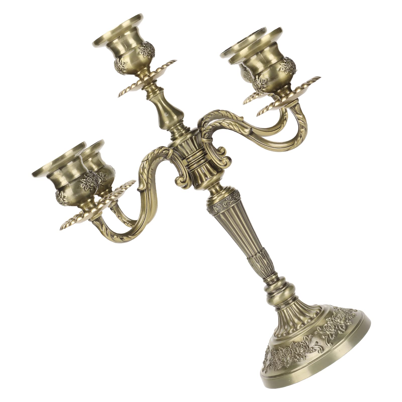 Candelabro Alto a Prueba de Herrumbre para la Decoración de la Boda, Candelero de 5 Brazos, Material de Aleación de Zinc Pulido