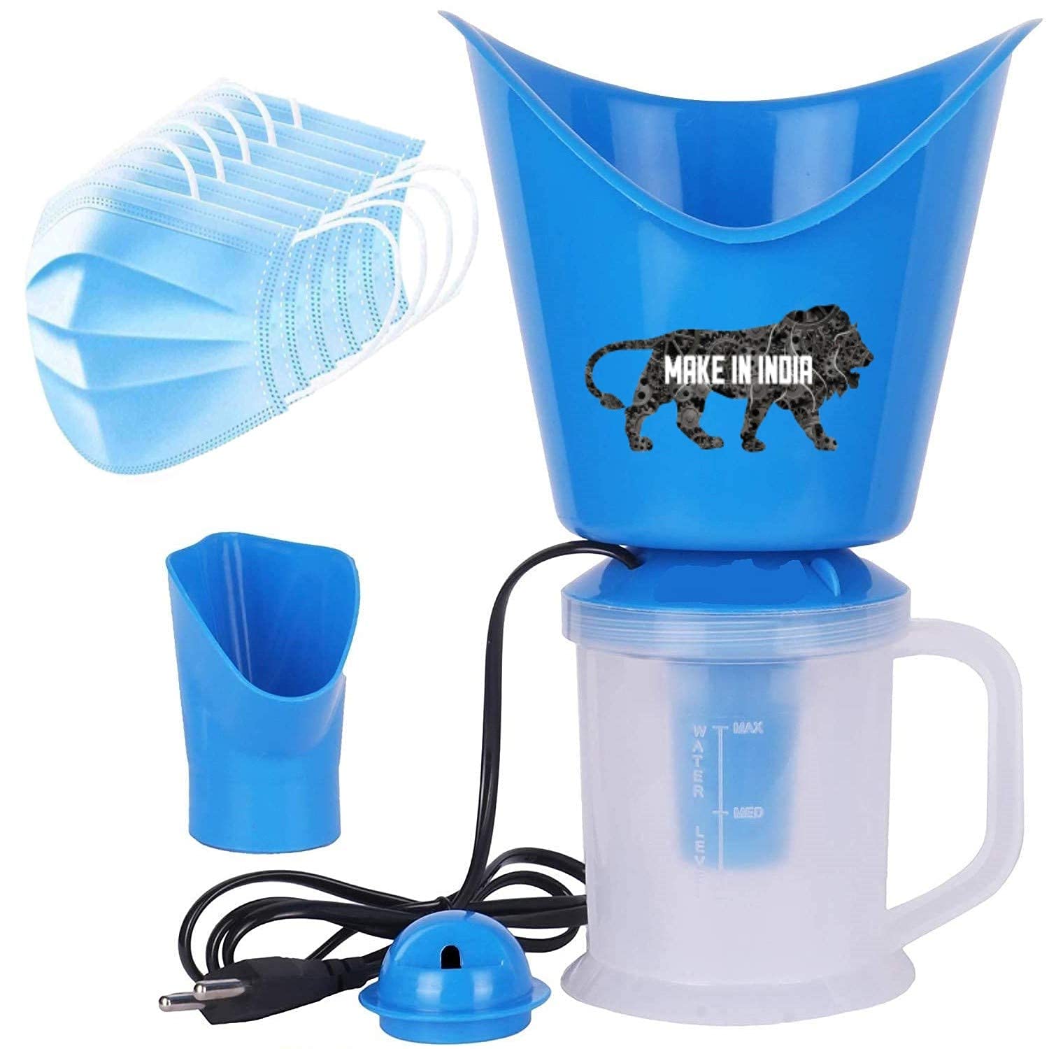 DN BROTHERS 3 in 1 Steam Vaporizer Nose Steamer, Cough Steamer, Nozzle Inhaler & Nose Vaporizer, Facial Steamer || multicolor (With 5Mask)