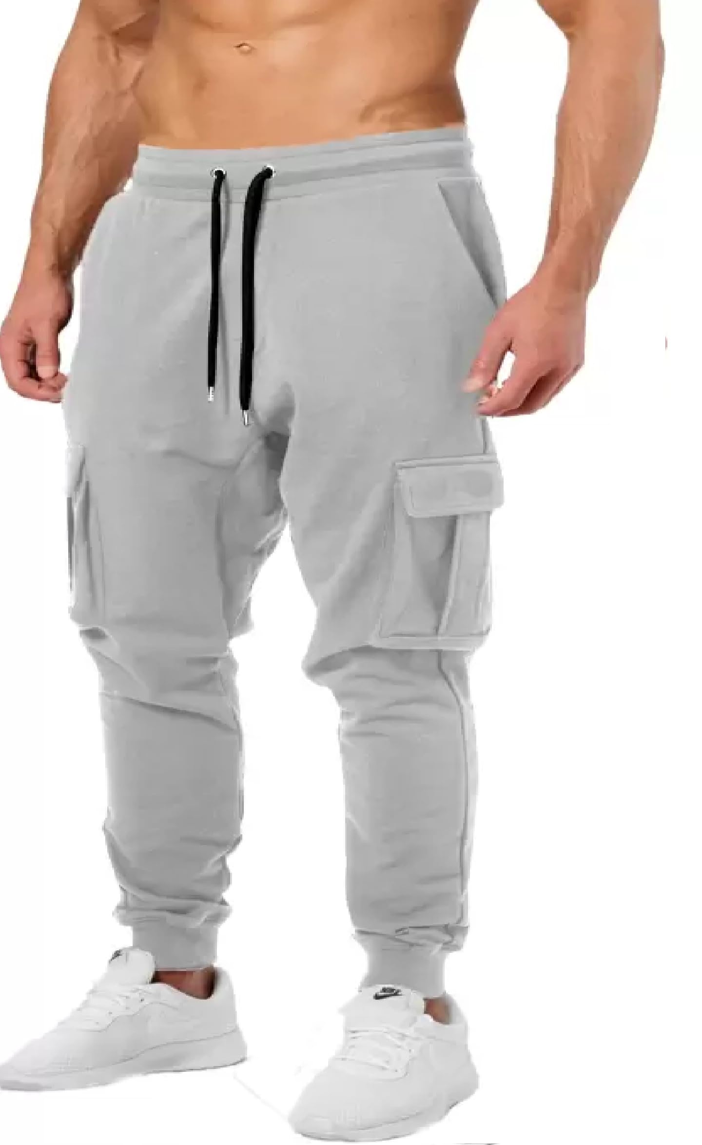 Self Design Cargo Pocket Jogger for Mens (Cargo Track-1pcs-Grey)