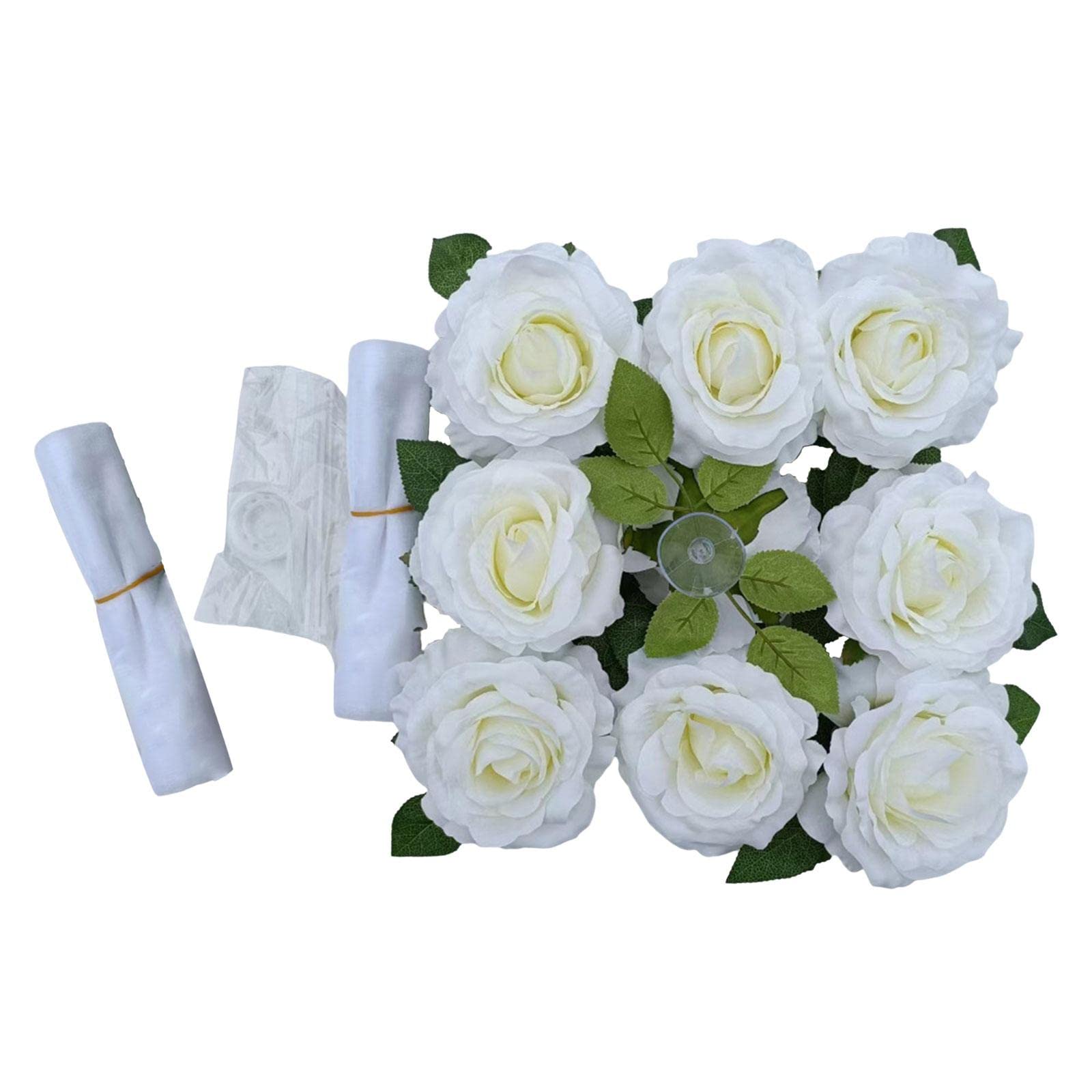 3 Set mit Hochzeitsschleifen für Auto, Blumendekoration, DIY, für Zeremonie, Festival, Kirche, Weiß