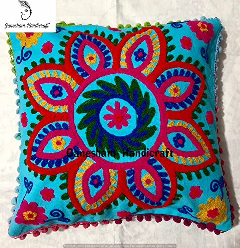 Suzani Kissenbezug, indisches Blumenmuster, handgefertigt, für Sofa,...