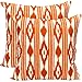 TRESMESTRES Fundas de Cojines Decorativos para Sofa - Cojines Cama Ikat para Decoración Habitación - Funda Cojin 50x50 cm, 2 Pack, Naranjas