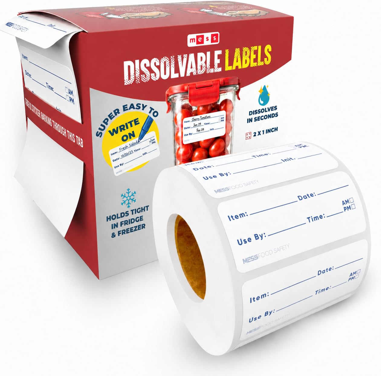 Amazon.com : MESS Dissolvable Food Labels, 1x2, 200/Roll
