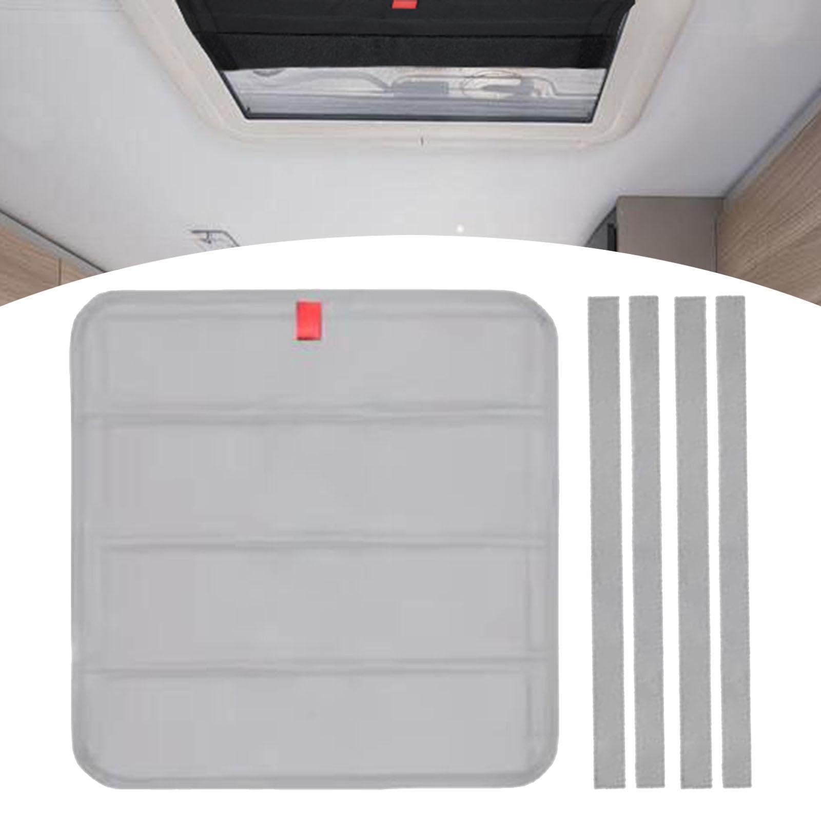 Cubierta para Claraboya de Autocaravana Cortina Térmica Parasol Plegable Y Cubierta de Ventana de Tela Oxford Duradera Adecuado para Uso en Exteriores, Gris