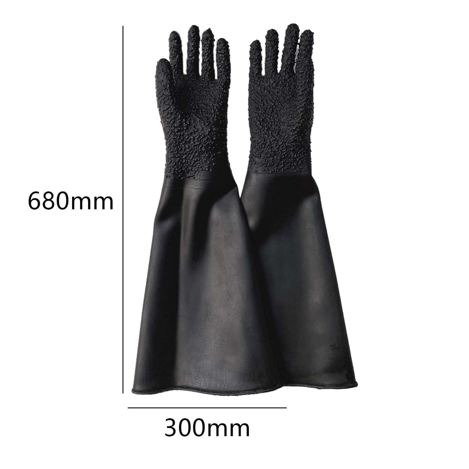 Guantes de chorro de arena para chorro de arena, protección de trabajo seguro, chorro de arena con partículas, 300 x 680 mm