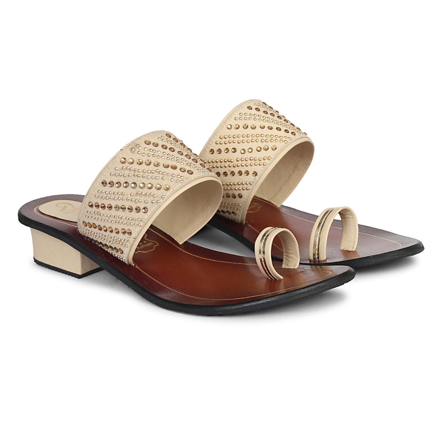 Women’s Slip On Block Heel, Genuine Leather Sandals for Casual and Ethnic Wear-image-38