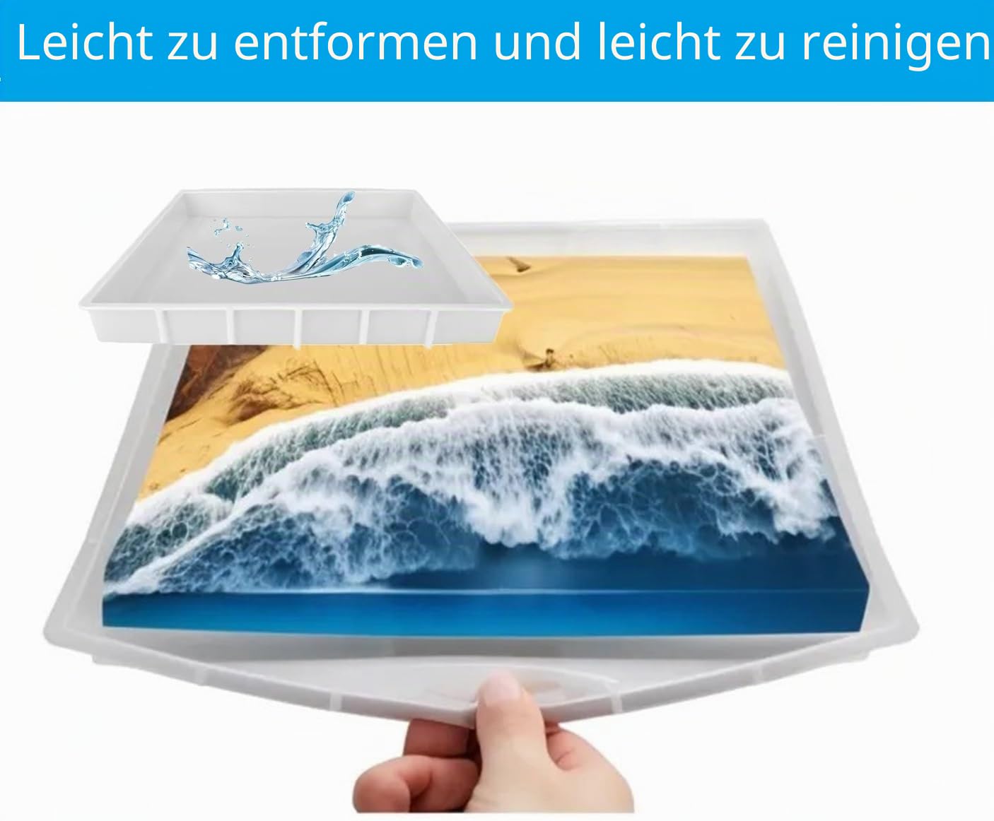 Große rechteckige Silikonformen aus Kunstharz, 40,6 x 30,5 cm, Epoxidharz-Silikonform für Fluss-Couchtisch, Schneidebretter, Serviertabletts, Käseplatte