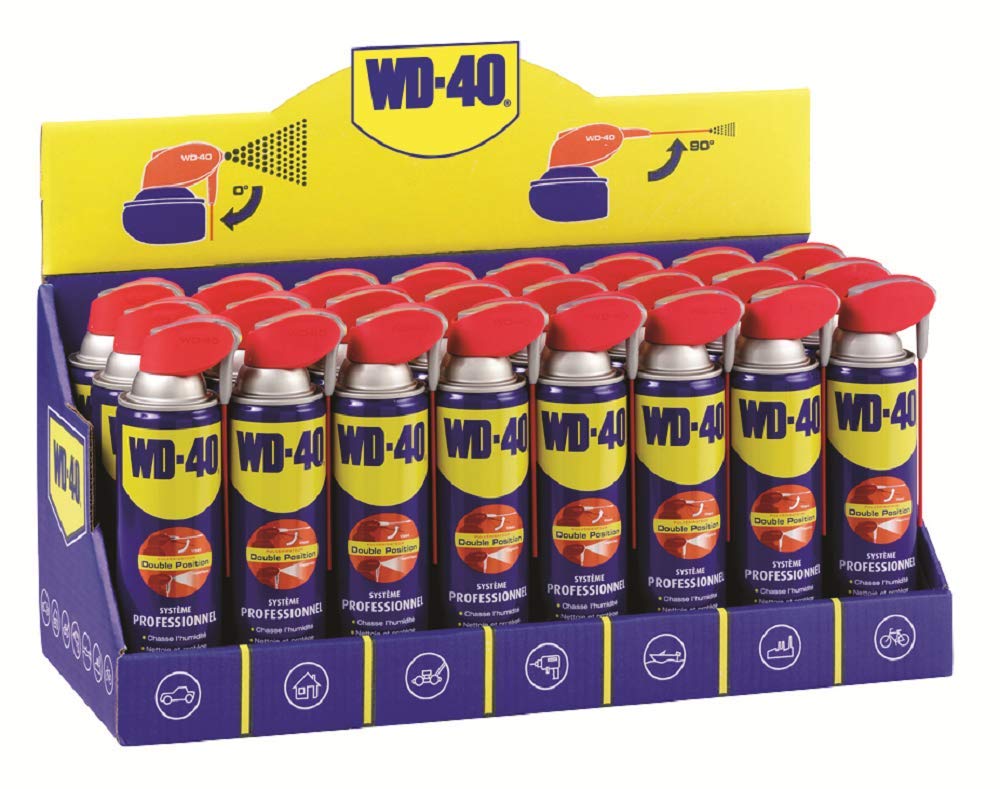 WD-​40 • Produit Multifonction • Spray Double Position • Sans Silicone • Non Conducteur • Compatible Plastiques, Caoutchoucs, Tous Métaux