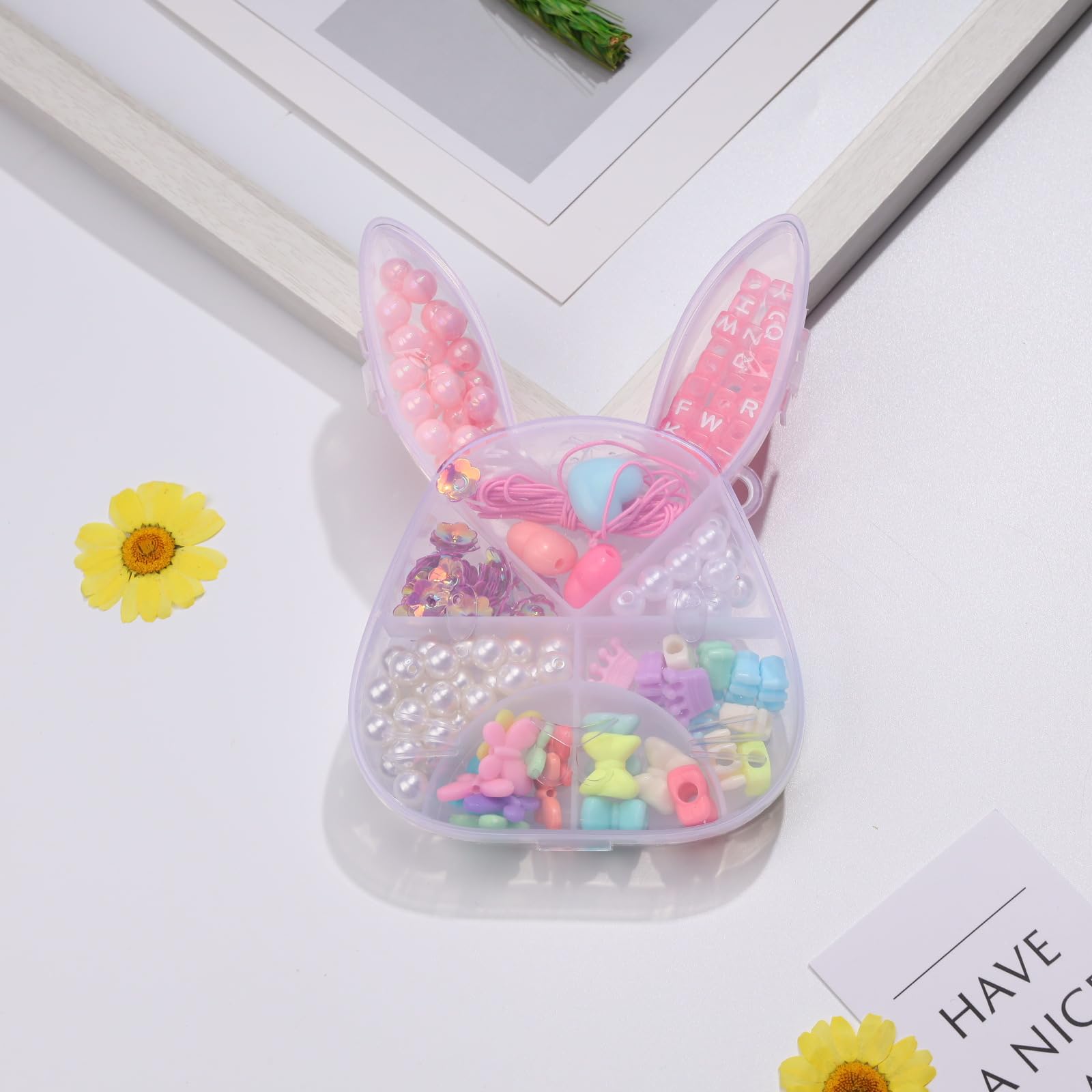 PAVELS Beads for threading children's jewellery crafts DIY rabbit