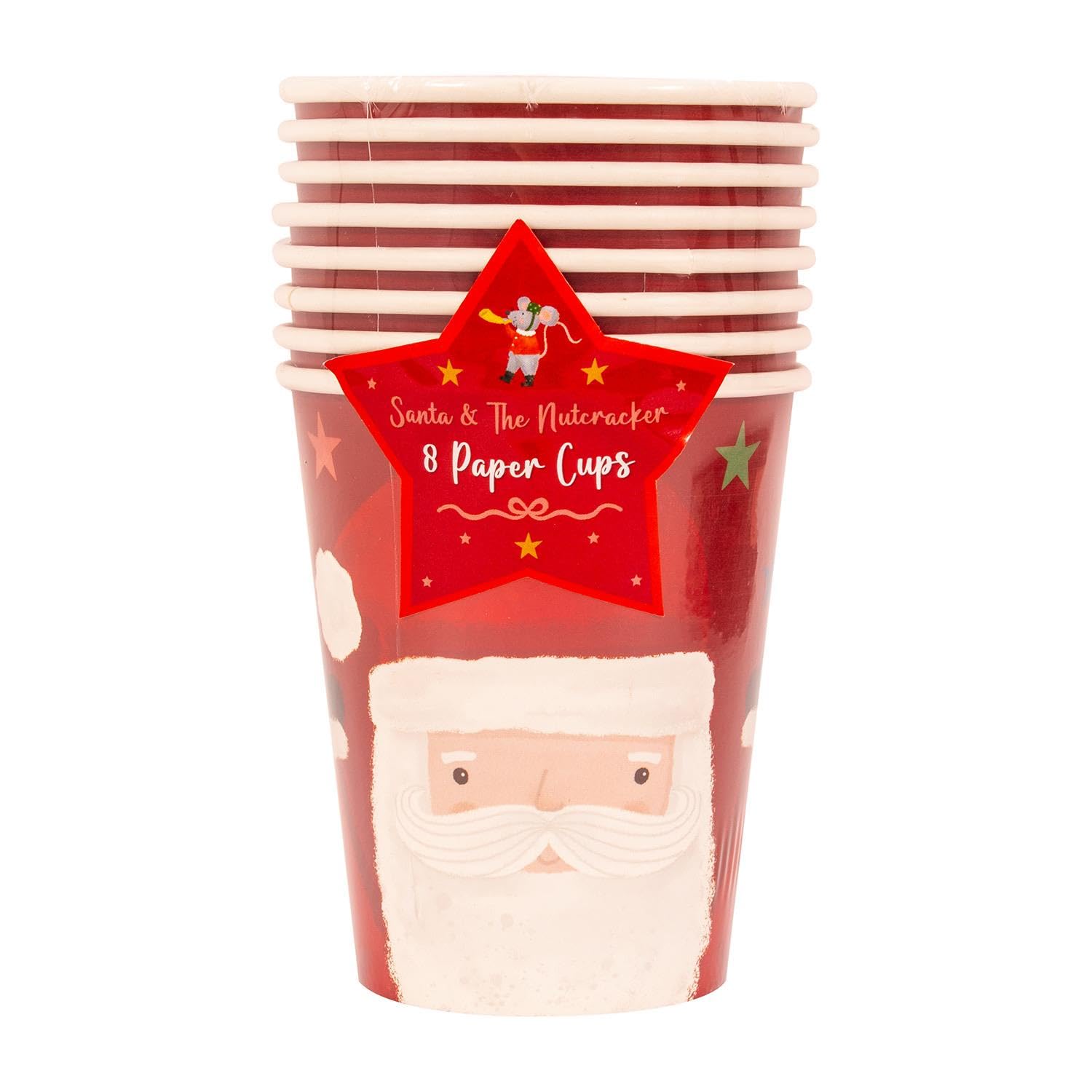 YöL Set Of 8 Santa Claus Paper Tumblers Glasses Disposable Xmas Dinner Lunch Party Tableware