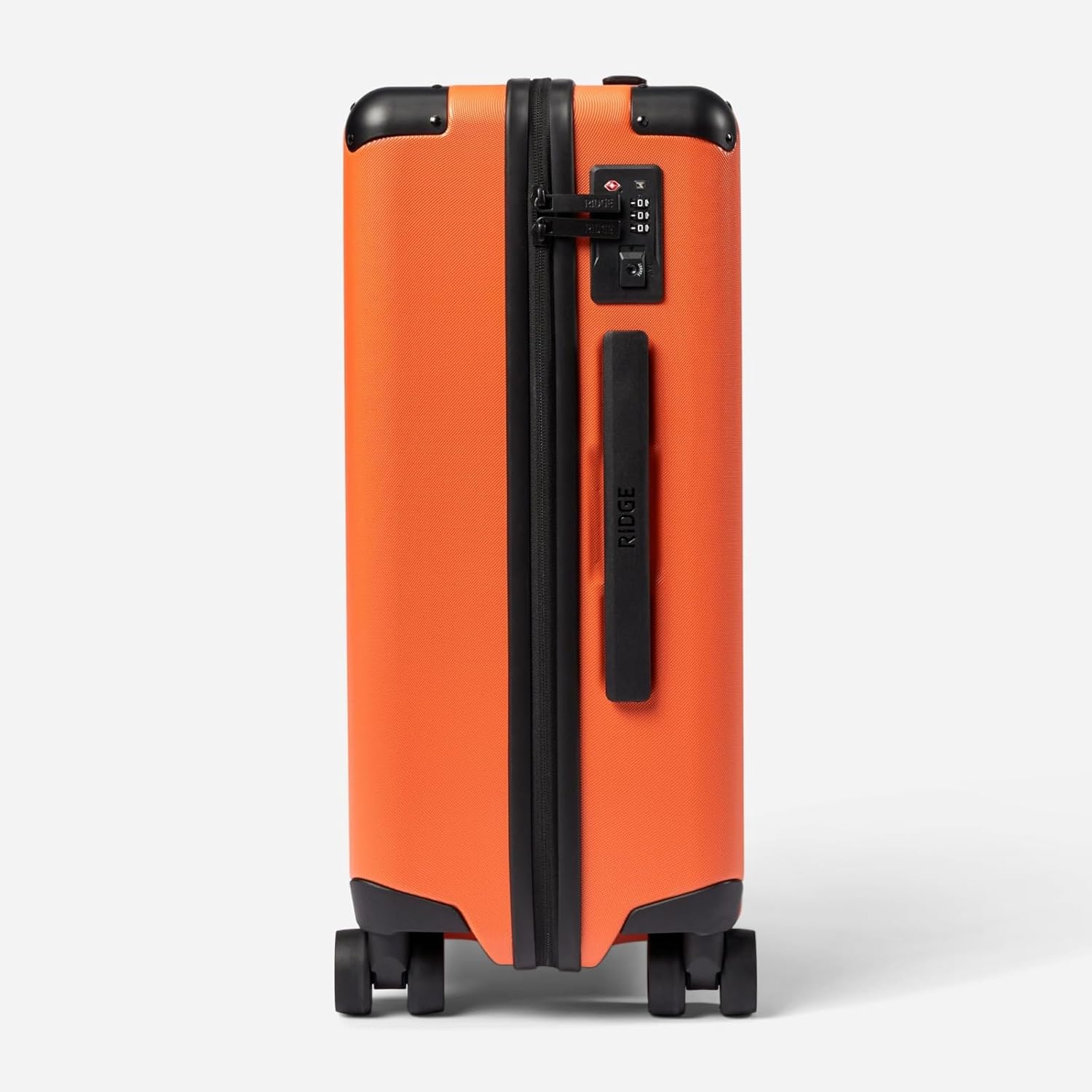 The Ridge Premium Hard Shell Carry On Luggage - TSA Approved Lock - 360° Spinner Wheels for Travel - Basecamp Orange