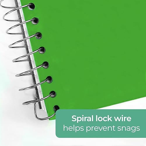 Miniatura 2 de Rosmonde Cuaderno de espiral de 1 materia, paquete de 12, con rayas universitarias, cubierta resistente al agua, 140 páginaslibro grueso (70 hojas),