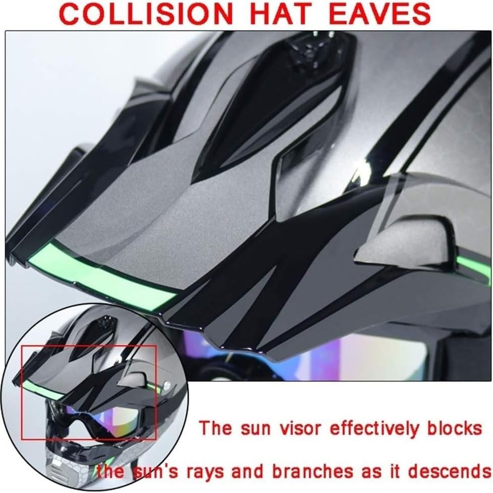 Casco da Motocross Per Bambini E Adulti, con Occhiali, Guanti E Maschera, Omologato DOT, Casco da Motocross Alla Moda Per Ragazzi, Unisex, Per Mountain Bike Atv Bmx