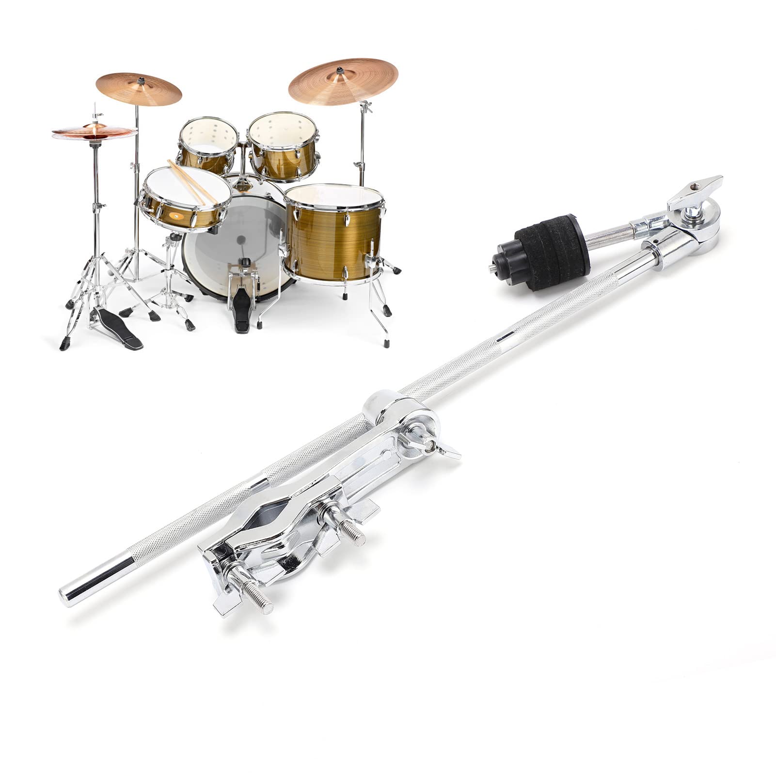 Pince De Tige De Cymbale En Forme De Z Avec Clip à Vis - 34,5 Cm, Métal, Pour Batterie, Accessoire Percussion
