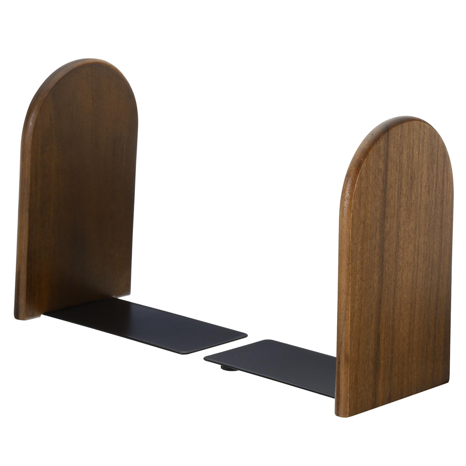 PATIKIL Wood Bookend with Metal Base