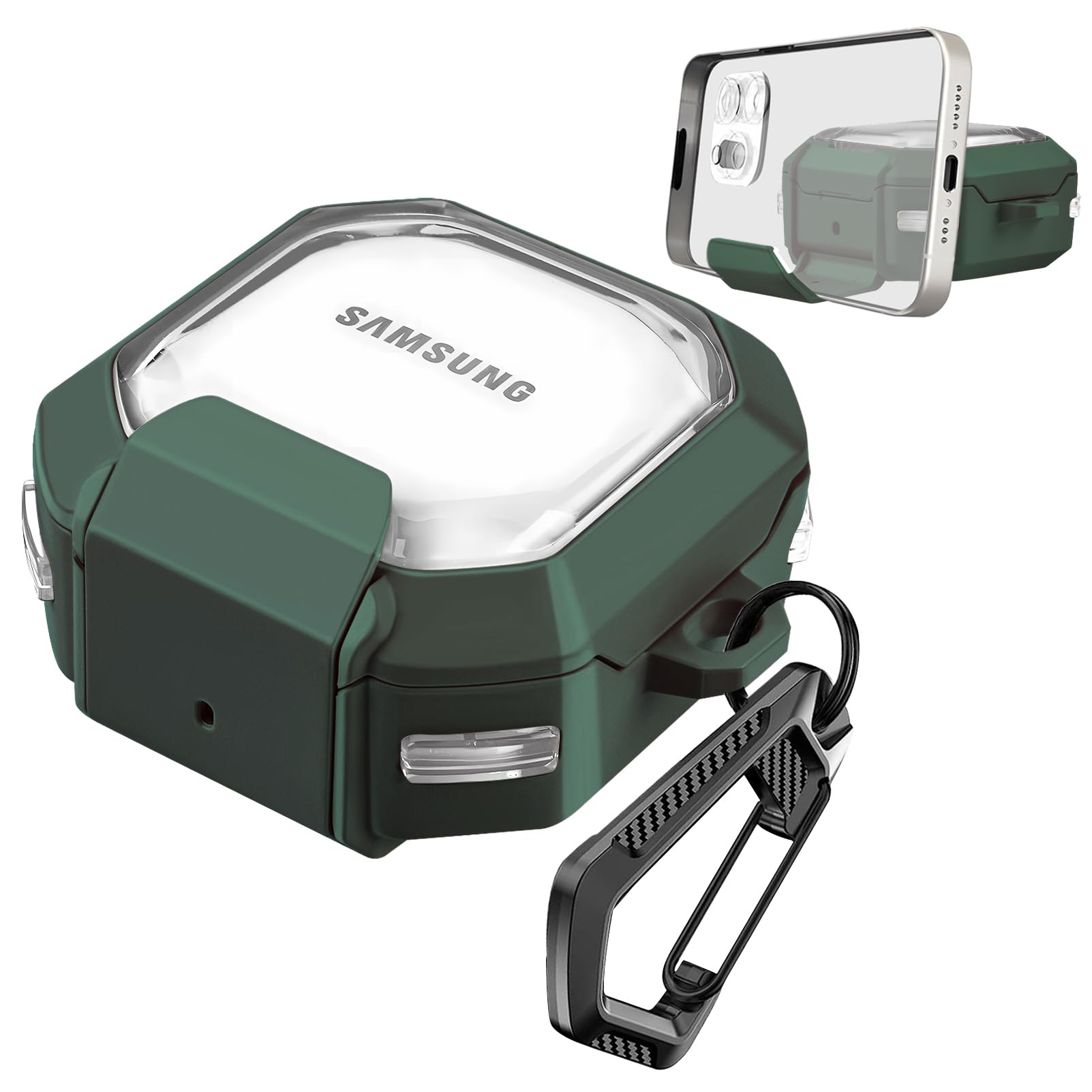 U. EHome Secure Lock Clear Case for Samsung Galaxy Buds FE/Galaxy Buds 2 Pro/Galaxy Buds Pro/Galaxy Buds Live，TPU Hard Shell Galaxy Buds Live