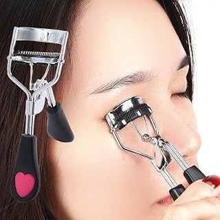 1 x Professional Eyelash Curler with Comb Carbon Steel Eyelash Curler Eyelash Curler Tool Eye Makeup Tool Black 11*3.5cm