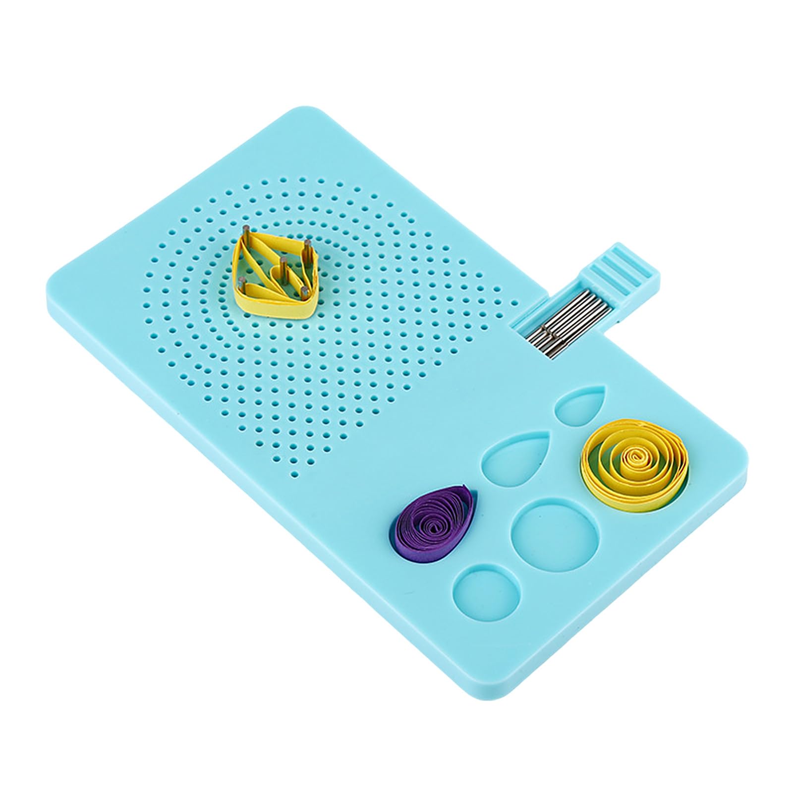 Paper Quilling Board Tool Kit, Light Blue Quilling Work Board with 20 Stainless Steel Pins, Grid Guide & Shape Templates, Professional Quilling Tool for DIY Paper Craft Making