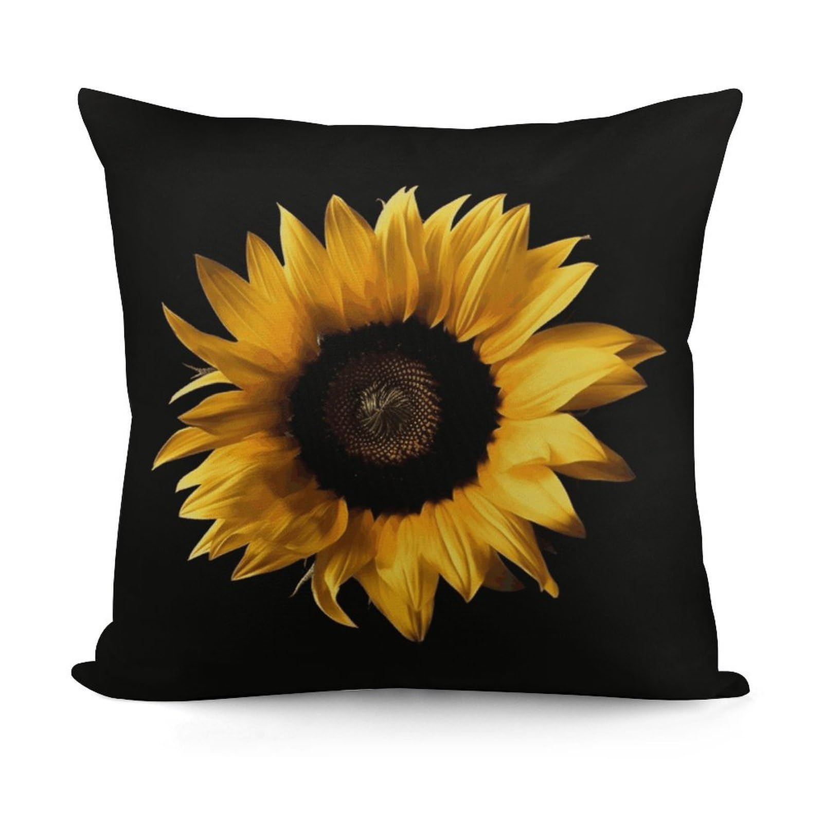 Adfgyerh Style Sunflower On Black Background Decorative Pillow Covers, Throw Pillow Covers Soft For All Seasons, Pillowcases For Couch Living Room Sofa Bedroom 18X18 Inch