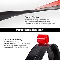 Vista 4 de Holikme Door Draft Stopper Under Door Draft Blocker Insulator Door Sweep Weather Stripping Noise Stopper Strong Adhesive 39 Length Black