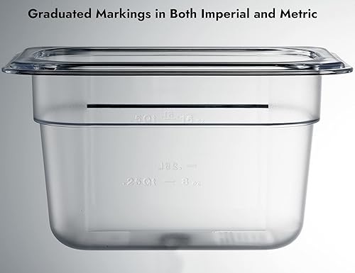 Miniatura 4 de CURTA Paquete de 6 sartenes NSF, tamaño 19 de 4 pulgadas de profundidad, plástico de policarbonato comercial transparente apto para congelador