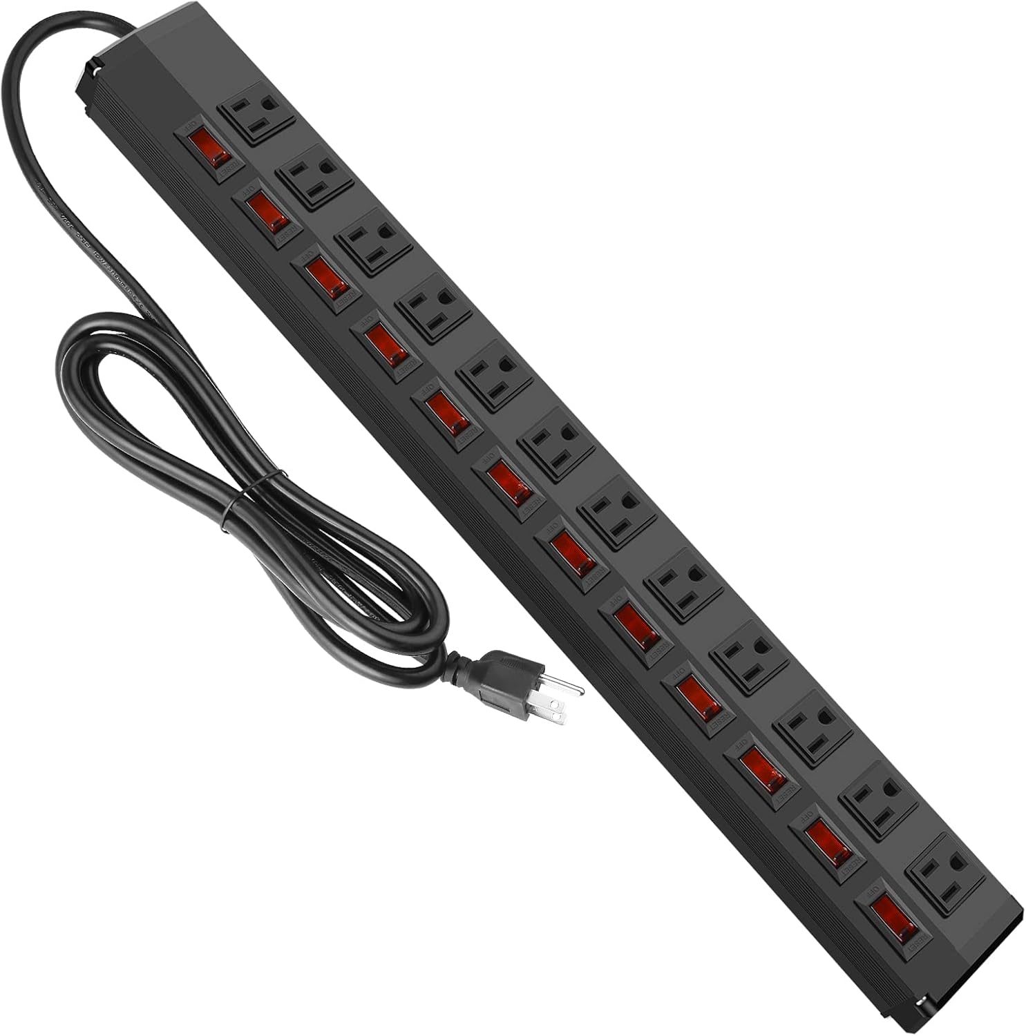 12 Outlet Heavy Duty Power Strip with Individual Switches