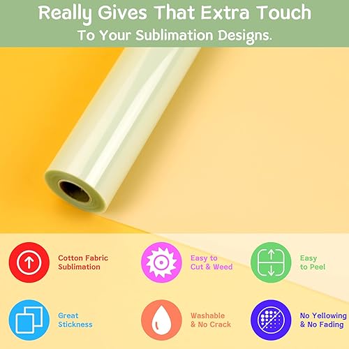 Miniatura 4 de HTVRONT Sublimation Paper 120 Sheets +12" X 20FT Matte Clear HTV Vinyl for Sublimation