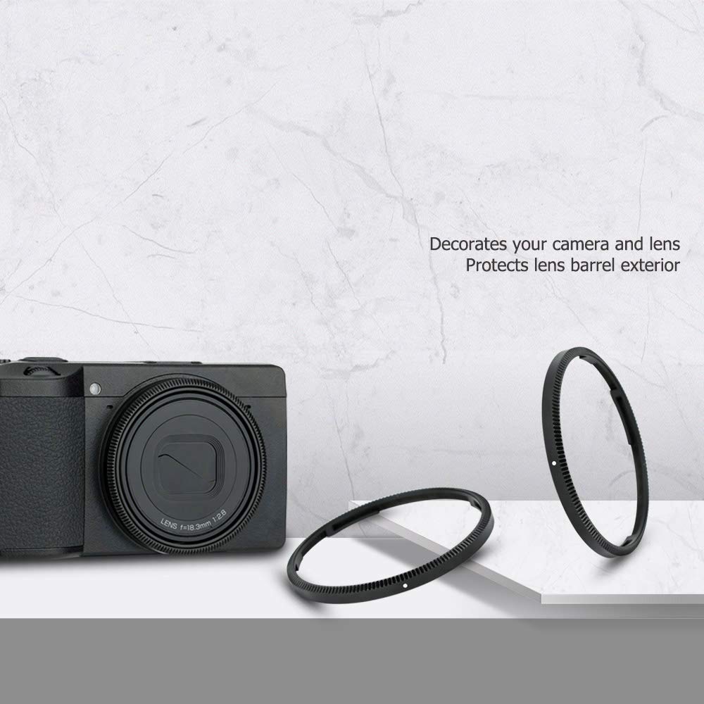 JJC Metallring Ringkappe Adapter für Ricoh GR III GRIII GR3 DSLR Digital Kamera, ersetzt für Ricoh GN-1 Akzentring - schwarz