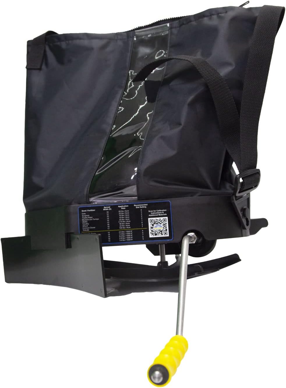 Spyker 25lb Bag Spreader with Material Viewing Window & Easy Calibration System - Flat Black