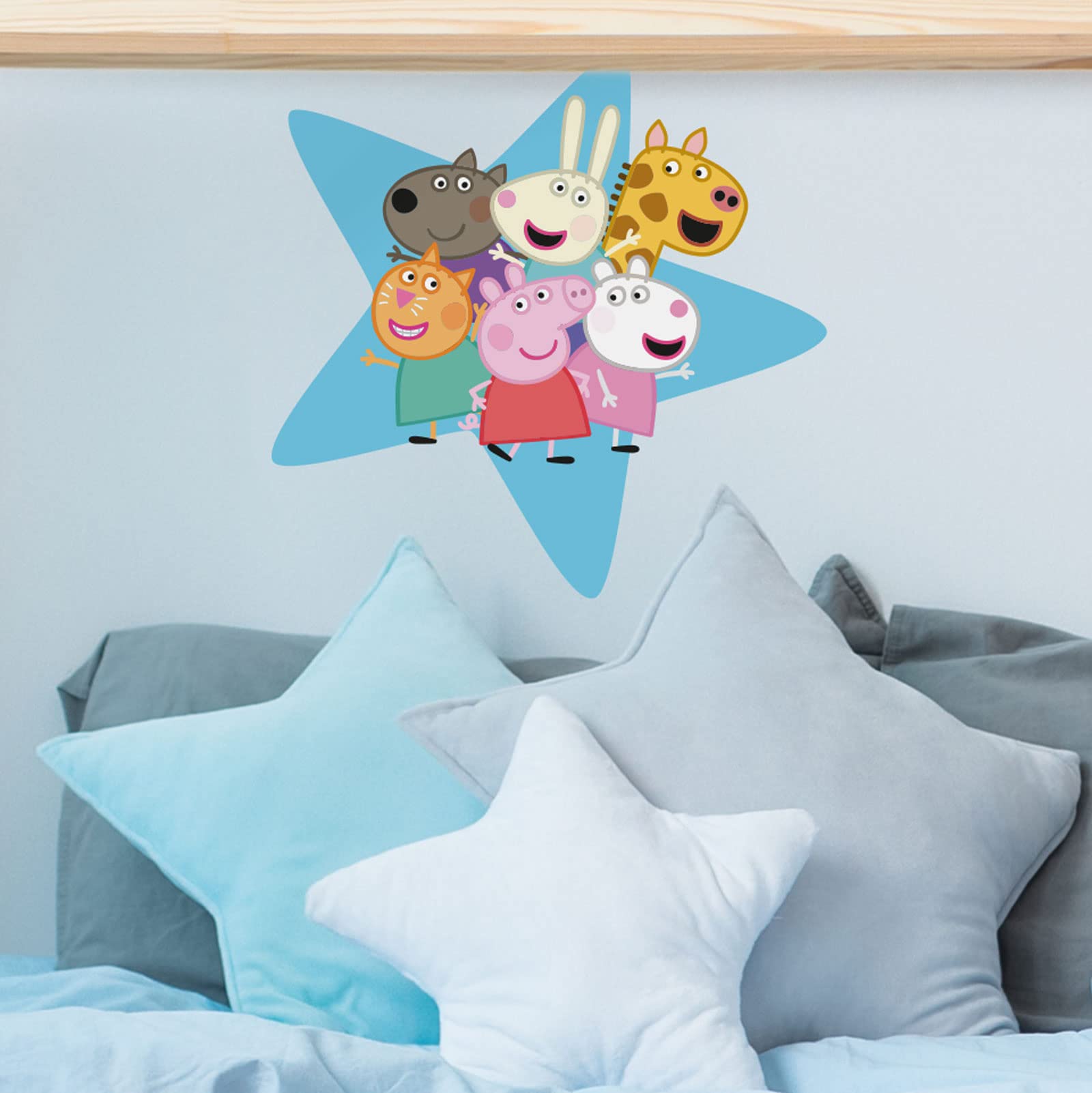 Stickerscape Peppa Pig and Friends Wall Stickers (Friends Star - Regular Size)| Official Peppa Pig Wall Decal, Wall Decor | Easy to Apply, Cleanly Removable