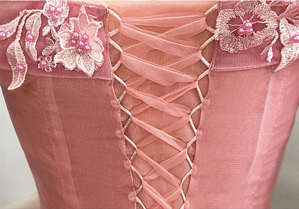 Women's Quinceanera Dresses Lace Appliques Off Shoulder Ball Gown Sweet 16 Dresses with Pearl