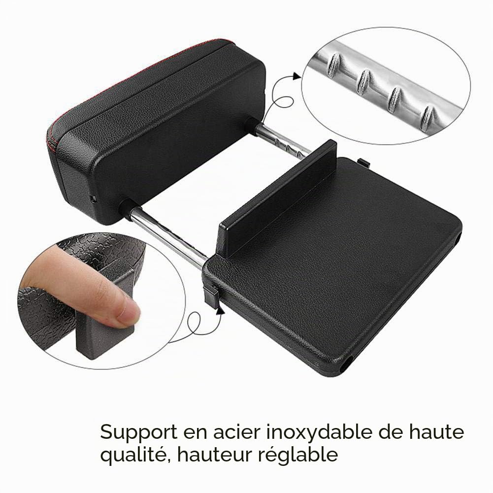 Blueshyhall Accoudoirs de Voiture, Boîte de Rangement Universelle Accoudoir Console Centrale Organisateur d'Écart de Siège de Voiture Support de Coude de Voiture - Ligne noire
