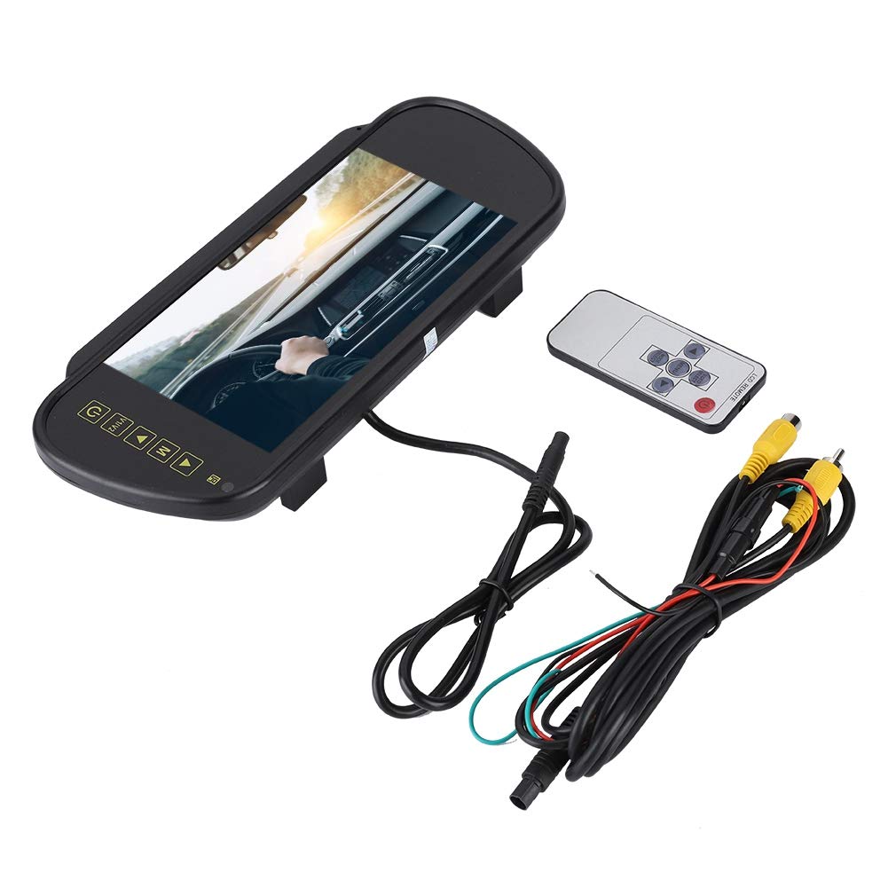 Monitor LCD specchietto retrovisore, Monitor specchietto retrovisore auto da 7 pollici Monitor oscuramento automatico Telecamera retrovisiva con staffa, può essere utilizzato DVD o display decoder